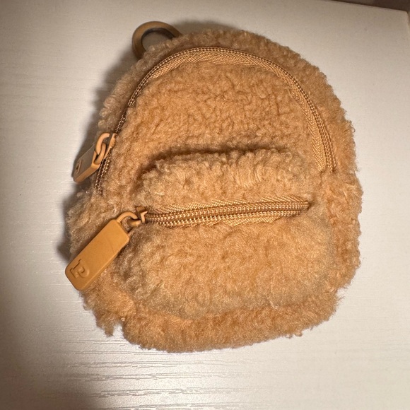 Tan Fuzzy Mini Backpack - Picture 3 of 4